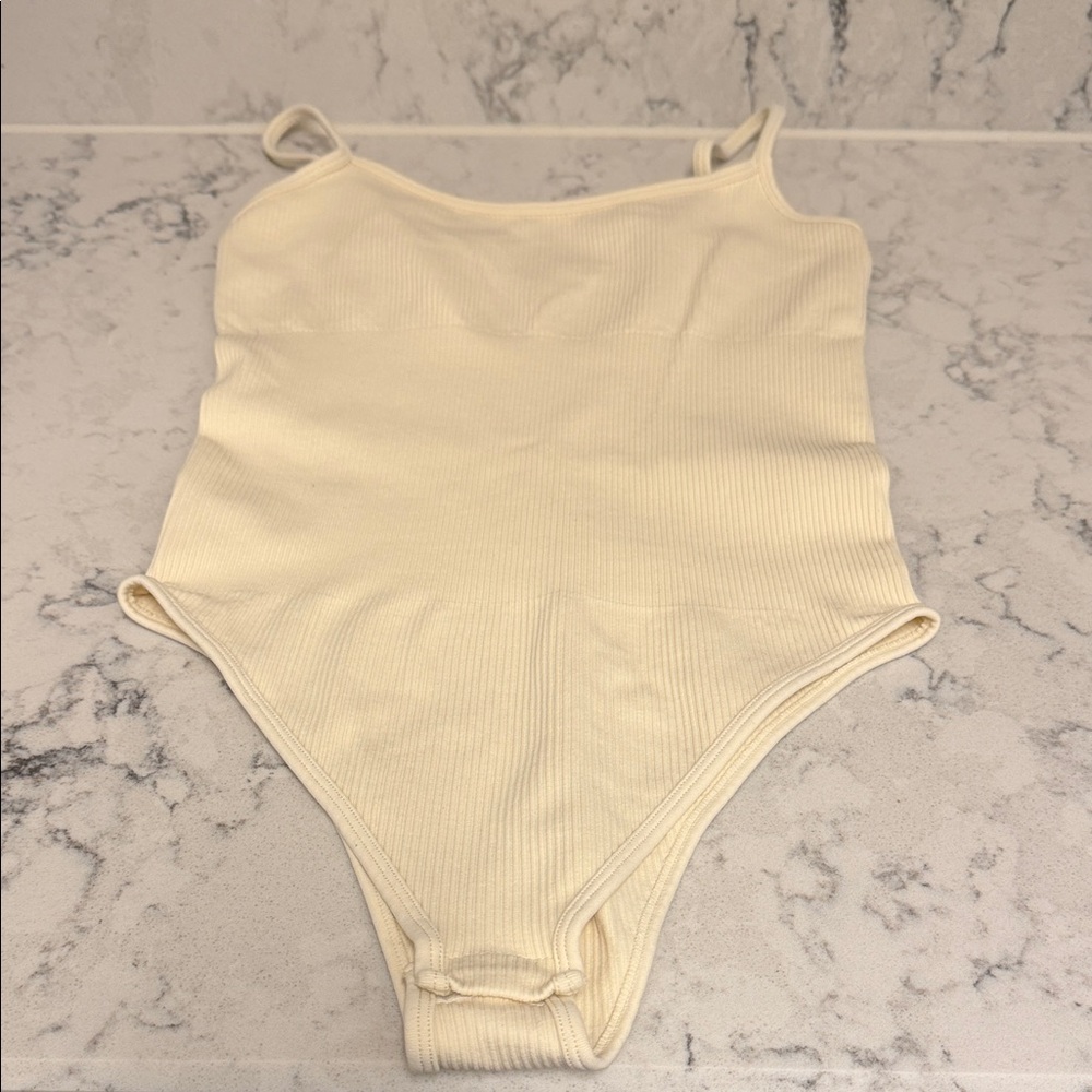 NEW!!! Elegant Cream Ribbed Bodysuit